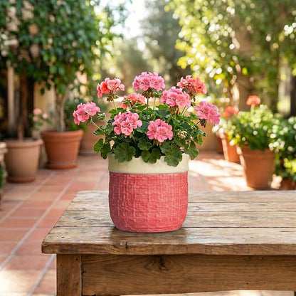 6 Inch Pots for Plants, Ceramic Planter, Round Flower Pots, Red | Boho Planter with Drainage Hole, Decorative Plant Pot for Indoor Plants, Office Desk Decor, Gardening Gifts for Women