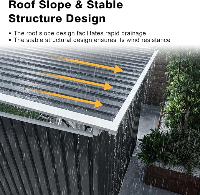 6x6FT Open Air Storage Shelter, Metal Outdoor Garden Shed, Doorless Patio Organizer for Bikes Motorcycle BBQ Tools Pet House Weather Resistant Backyard Storage Cover Canopy Utility Shelter