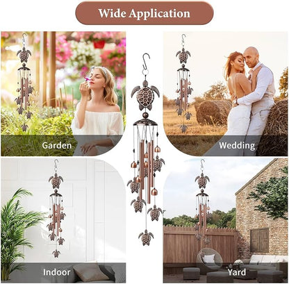 Wind Chimes Outdoor Clearance, 35" Sea Turtle Wind Chime, Outdoor Aluminum Wind Chimes with S Hook, Memorial Gift for Mom Grandma