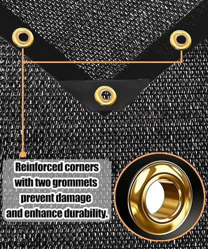 70% Black Sun Shade Cloth 8FT x 10FT, Outdoor Shade Netting with Grommets | UV Sunblock Fabric for Garden, Plants Cover, Greenhouse, Pergola, Patio, Porch & Chicken Coop,Tomatoes