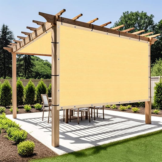 Shade&Beyond Customized Size 8' X 13' Shade Cloth with Grommets, 90% UV Protection UV Protection Mesh Tarp Sun Screens for Patio GN01, Sand
