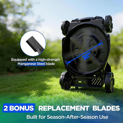 18" Cordless Push Lawn Mower for Small Yards, 40V Brushless Electric Mower with 4.0Ah Battery & Charger, 6 Heights & 2-in-1 Mulch/Bag