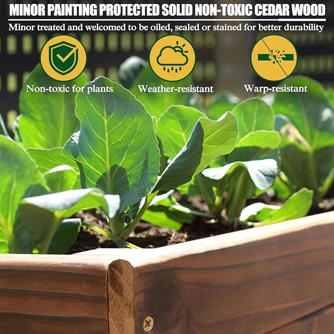 Yardenaler 6x3x2FT Raised Garden Bed with Legs, Large Outdoor Elevated Wood Planted Box for Vegetable and Flower with Liner, Backyard and Patio, Rustic Brown