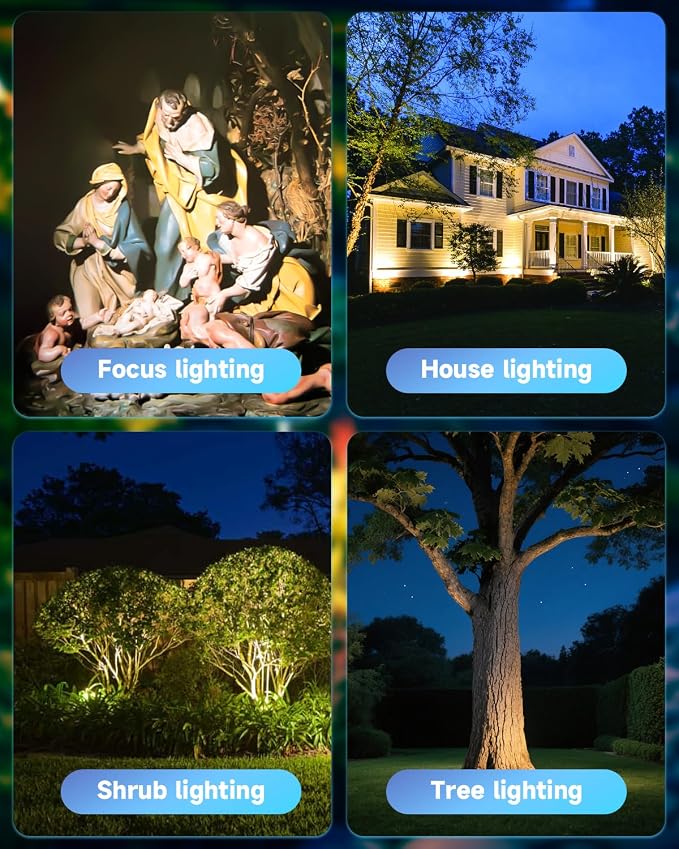 Outdoor Spot Lights for Yard 12V Wired Low Voltage Landscape Spotlights Aluminum Spot Lights with 4W MR16 LED Bulb Warm White, Waterproof Ip65 Spotlight Outdoor for Garden and Yard 2-Pack