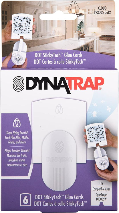 DynaTrap 23005-0612 DOT StickyTech Replacement Indoor Flying Insect Trap Glue Cards - 6 Pack