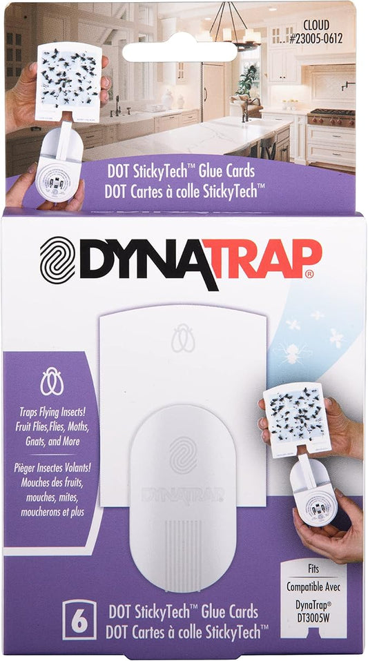 DynaTrap 23005-0612 DOT StickyTech Replacement Indoor Flying Insect Trap Glue Cards - 6 Pack