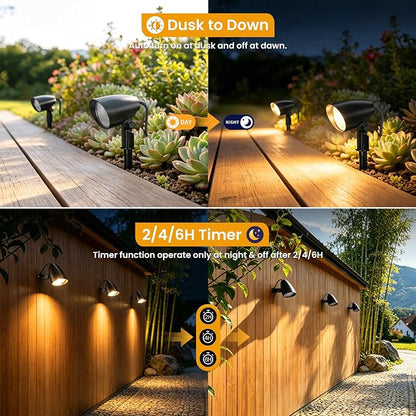 Low Voltage Landscape Lighting Kit, 20W 2700K LED Landscape Lights with Transformer 65FT Wire & Connectors, IP66 Waterproof Pathway Lights Outdoor Spotlight for Garden Yard Patio (6 Pack)