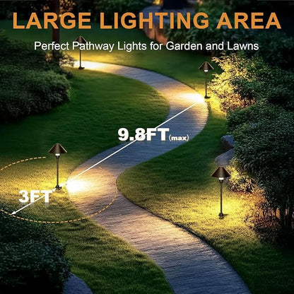 Low Voltage Pathway Lights with Transformer, 4H/6H/8H Cycle Timer | Plug and Play, Non-hardwired, Waterproof Low Voltage Landscape Lighting for Flower Bed Backyard Walkway Driveway, Set of 6