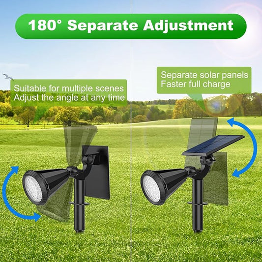 Tadyreal Solar Lights Outdoor Waterproof 180° Adjustable Landscape Spot Lights for Yard 4 Lighting Modes Solar Powered Spotlights for Pathway Garden Outside Wall Pool Porch (6 Pack, Cool White)