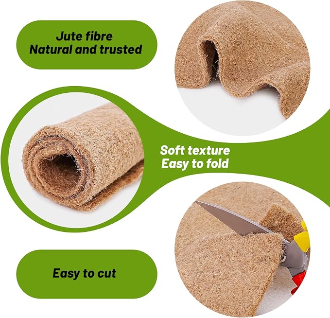 U0U 2 Pieces Worm Blanket Worm Bin Blanket,2 x 2Ft Wor m Blankets Subpod,Degradable Jute Fibre Blankets for Compost Bin,Farm Compost for Keep Worms Dark and Moist
