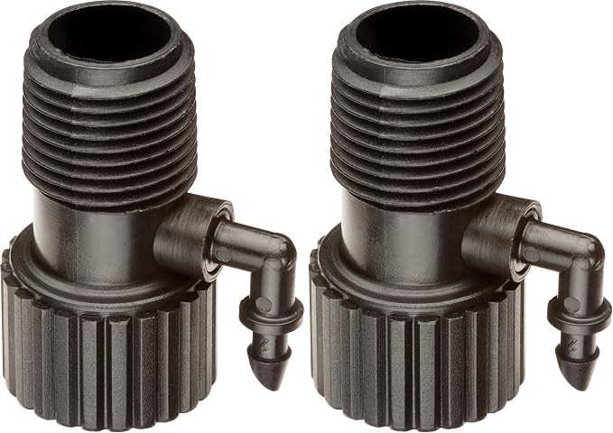 Rain Bird RISMAN1S Drip Irrigation Riser Adapter Drip and Sprinkler Watering, 1/2" Female Pipe Thread x 1/2" Male Pipe Thread x 1/4" Barbed End (Pack of 2)