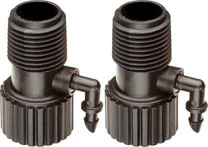 Rain Bird RISMAN1S Drip Irrigation Riser Adapter Drip and Sprinkler Watering, 1/2" Female Pipe Thread x 1/2" Male Pipe Thread x 1/4" Barbed End (Pack of 2)