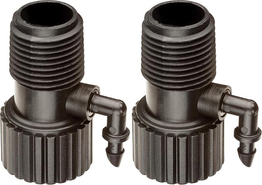 Rain Bird RISMAN1S Drip Irrigation Riser Adapter Drip and Sprinkler Watering, 1/2" Female Pipe Thread x 1/2" Male Pipe Thread x 1/4" Barbed End (Pack of 2)