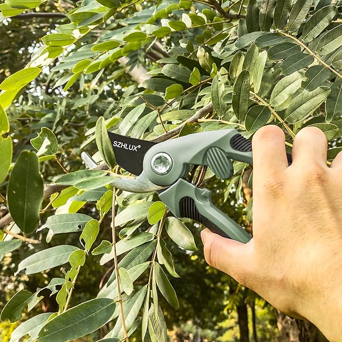 SZHLUX Pruning Shears, Sharp Precision Hand Pruner SK5 Carbon Steel Blades for Garden, Pruning Scissors, 5/8’’ Plant Clippers, Bypass Pruner