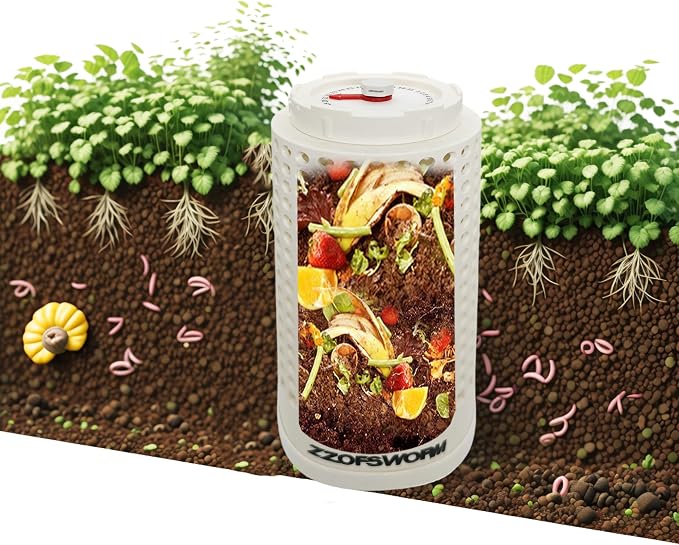 In Ground Worm Compost Bin for Raised Garden Beds,Underground Worm Composter with Date Tracker Removable Bottom,Outdoor Vermicomposting Compost Bin for Kitchen Scraps(One Middle)