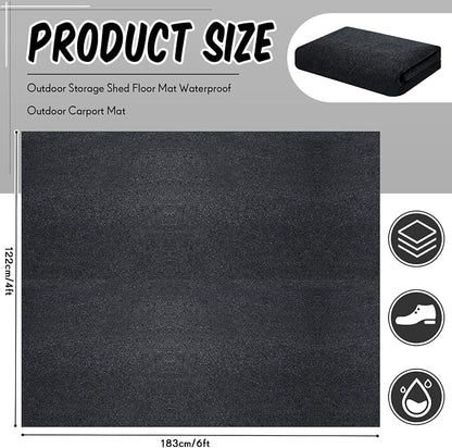 Haull Shed Floor Mat 6 x 4 ft Outdoor Waterproof Nonslip Durable Storage Sheds Protector Rug for Carport Patio Garage Garden Spring Summer Outdoor, Storage Shed Not Included