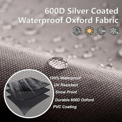 Deck Box Cover - Outdoor Storage Box Cover 130 Gallon, Heavy Duty 600D Oxford Cloth Water And Dust Resistant, Size 52 x26.7 x 28 Inches Fits Most Patio Box.