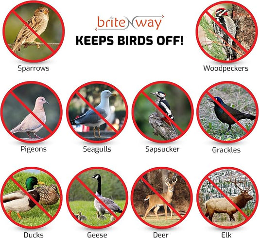 Premium Quality Bird Deterrent Reflective Scare Tape Ribbon 350 ft Long – Pest Control Dual-sided Repellent For Pigeons, Grackles, Woodpeckers, Geese, Herons, Blackbirds & More – Sturdy & Ultra Strong