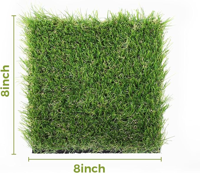 Jocoevol Artificial Grass Rug Indoor Outdoor, 8 x 8IN Fake Grass Turf Sample, Realistic Artificial Lawn Rug Dog Pets Mat, Turf Carpet for Garden Lawn Landscape Balcony Patio Backyard Decor