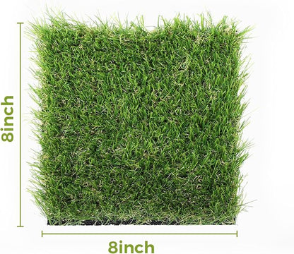 Jocoevol Artificial Grass Rug Indoor Outdoor, 8 x 8IN Fake Grass Turf Sample, Realistic Artificial Lawn Rug Dog Pets Mat, Turf Carpet for Garden Lawn Landscape Balcony Patio Backyard Decor