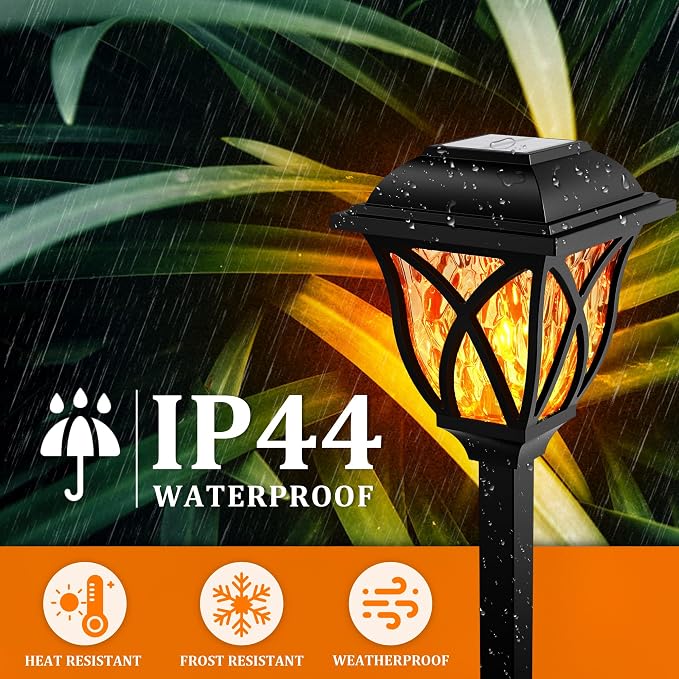 GIGALUMI Solar Lights Outdoor Waterproof, LED Solar Garden Lights, Outdoor Decorations, Garden Decor for Yard, Patio, Landscape, Planter, Walkway