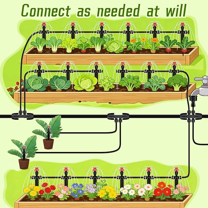 8 PCS 1/2" to 1/4" Drip Irrigation Tee Fittings,6 Way Barbed Tee 1/2 Inch to 1/4 Inch Quick Connect Irrigation Tubing Fittings,Anti-Leak Reducing Splitter Tee Connectors for Garden Irrigation System