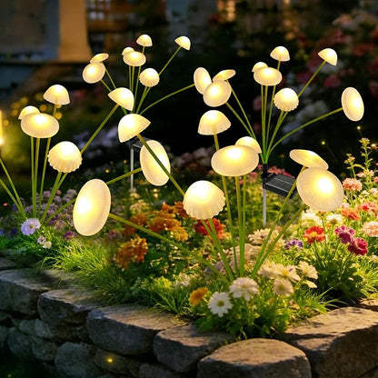 Solar Garden Lights Outdoor, 4Pack Solar Lights Garden Decor, Swaying Mushroom Lights Waterproof for Yard, Patio,Pathway Decoration,Gifts for Women,Mom(Warm White)