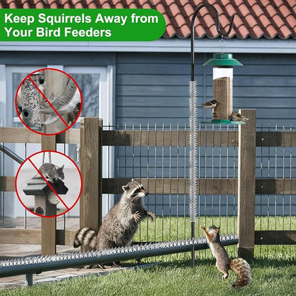 60 Pack Stainless Steel Squirrel Spikes for Bird Feeder, 60 FT Squirrel Spikes for Bird Feeder Pole, Keep Squirrels, Raccoon Away, for Wall Fence Garden Roof Yard, Easy to Install