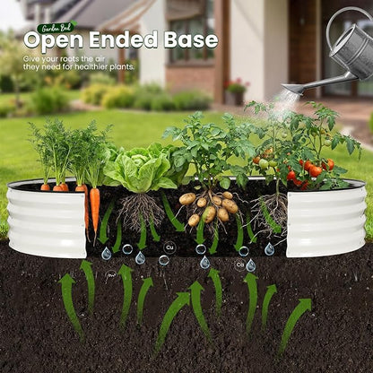 2 Pack Raised Garden Bed 6x3x1ft, Planter Raised Beds for Gardening, Vegetables, Flowers, Large Metal Raised Beds, Tool-Free Design- White