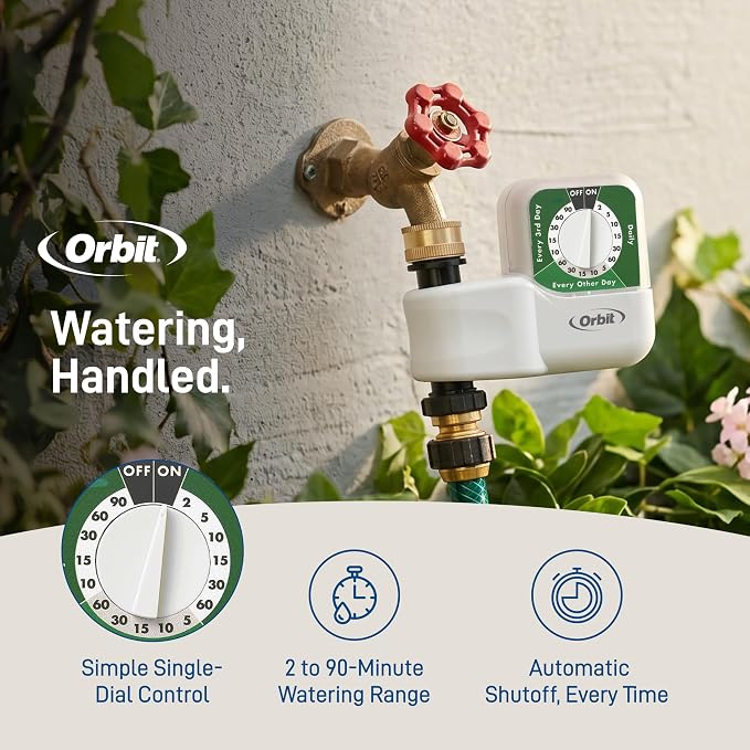 Orbit 62024 Single-Dial Hose Watering Digital Timer, "3"" x 7.5"" x 9.5"""
