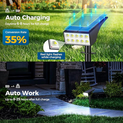 WENATY 12Pack Solar Spot Lights Outdoor, Solar Lights Outdoor Waterproof with 4 Light Mode 2-in-1 Landscape Spotlights Solar Powered Yard Garden Outside Flood Light for House Pathway Tree (Cool White)