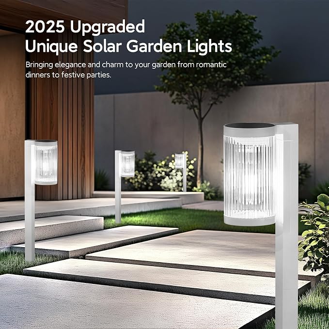 ELECLINK Solar Pathway Lights Outdoor, 6 Pack Upgraded Outdoor Solar Lights for Outside Super Bright Up to 12Hrs, IP65 Waterproof Solar Garden Lights for Yard Walkway Path Driveway Sidewalk