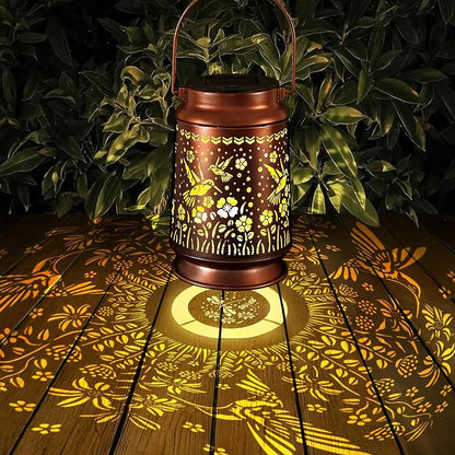 Solar Lanterns Outdoor Waterproof Gifts for Women Grandma Gifts for Mom Hummingbird Garden Decor Solar Hanging Lantern Metal for Patio Yard Festival Pathway Landscape