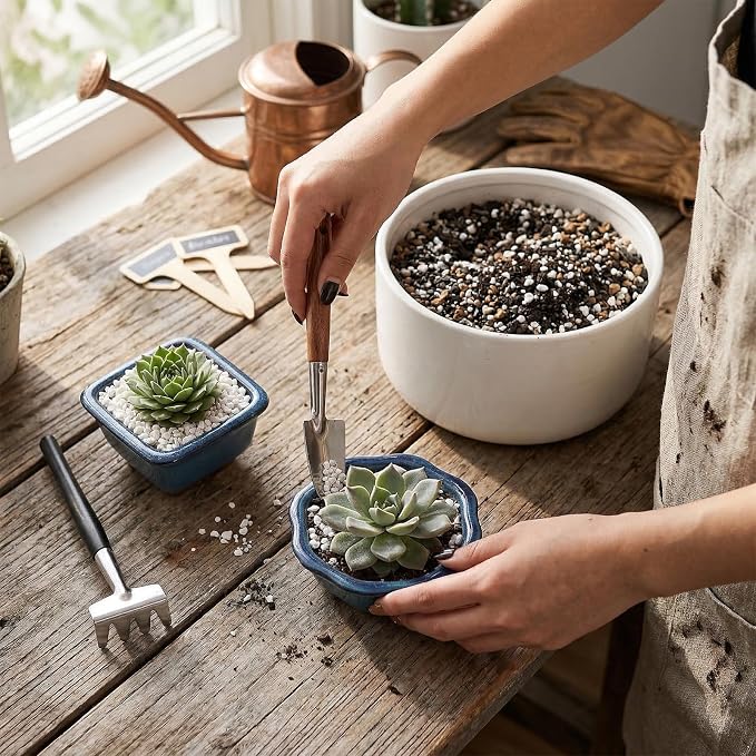 6 Pack Bonsai Pot Planter, 3" 4" Ceramic Glazed Succulent Pots | Small Succulent Planters with Drainage, for Indoor Outdoor Plants, Cactus, Flowers