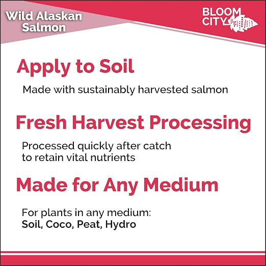 Organic Wild Fish Fertilizer and Plant Supplement, Great for Roots and Soil, Made from Sustainable Salmon, by Bloom City, Quart (32 oz)