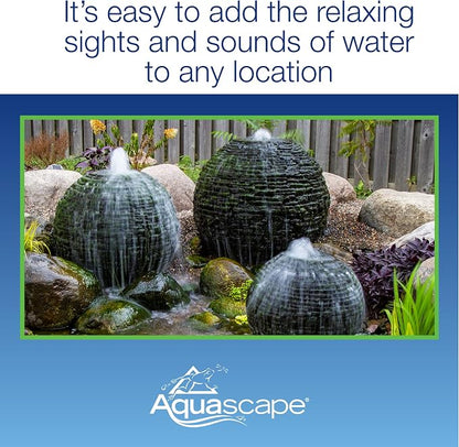 Aquascape Stacked Slate Sphere Water Fountain and Installation Kit for Yard, Landscape, and Garden, Medium, 78290