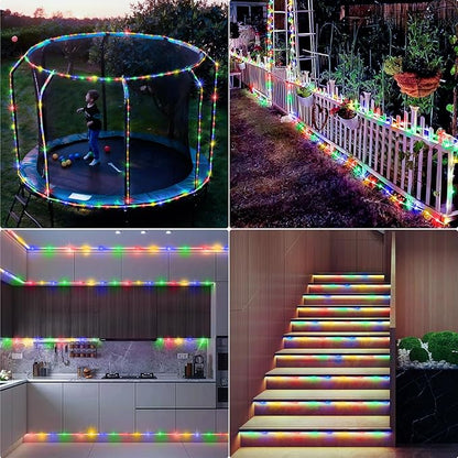 KNONEW 164FT 1000LED Rope Lights for Outside,Outdoor String Lights Waterproof 8 Modes Clear Tube Light for Indoor,Bedroom,Wedding,Garden,Patio,Christmas,Tree,Rv,Holiday Decoration(Multicolor)