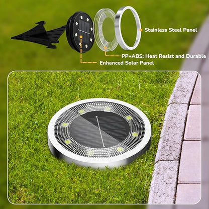 INCX Solar Ground Lights, 10 Pack Solars Light Outdoor Waterproof, Solar Garden Lights Landscape Lighting for Patio Pathway Lawn Yard Deck Driveway Walkway, Cold White
