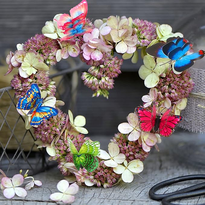 Augshy Butterfly Decorations, 75 Pcs Butterfly Garden Stakes Butterfly Party Decorations Butterfly Stakes for Garden Decor