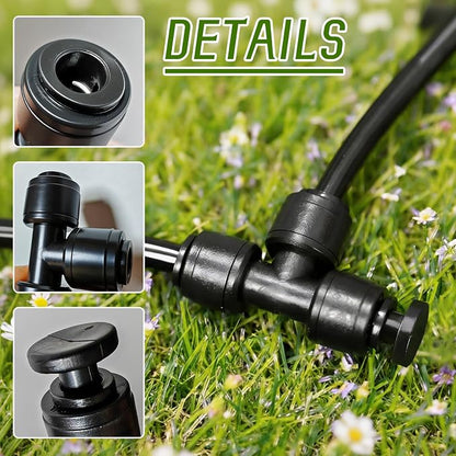 30 Pcs Quick Connect 1/4" Drip Irrigation Tee Fittings, Push-to-Connect Drip Irrigation Tee Connectors for 1/4 Inch Irrigation Tubing with 10Pcs End Plugs,Hose Connectors for Garden Irrigation System