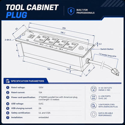 CHETTO C 72 inch Tool Chest Tool Box Mobile 15 Drawer Storage 3 Upper Cabinet Power Outlet SS-Pegboard with Wheels Lock Key Locking System Drawer Liners for Garage Warehouse Repair Shop