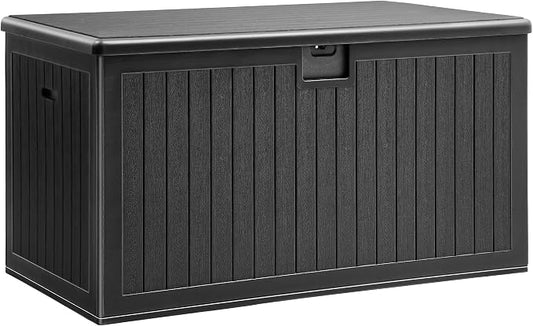 YITAHOME XL 180 Gallon Large Deck Box | Outdoor Storage for Patio Furniture Cushions,Garden Tools,Waterproof,Lockable (Black)