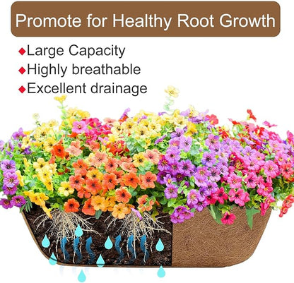36 Inch Window Baskets with Coconut Liner Outdoor Wall Planter for Plants Long Window Flower Box for Porch Fence Patio Outdoor（2 Pack）