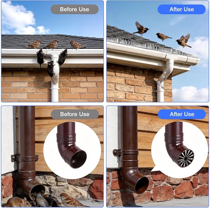 Bird Spikes, Squirrels Spike, Raccoon Snake Deterrent, Squirrel Spikes, Stainless Steel Squirrel baffles for Bird feeders, Anti Climb Spikes for Birdhouse to Keep Mouse Raccoo Away, 10FT