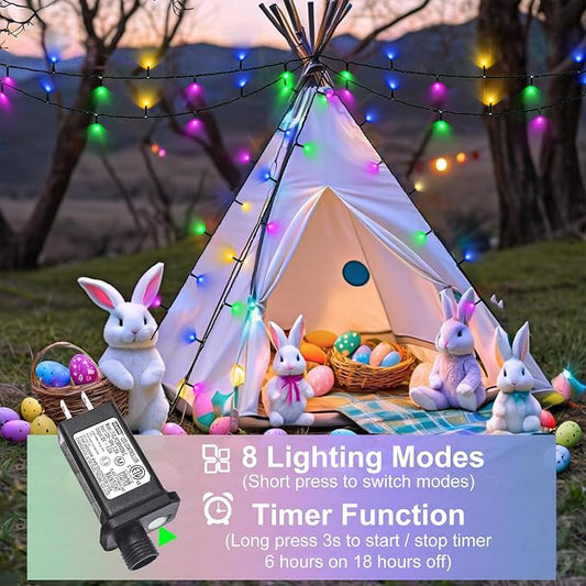 66FT 200 LED Christmas Lights Outdoor, Plug in Connectable Christmas Tree Lights Waterproof, 8 Modes String Lights for Outside Bedroom Patio Yard Party Holiday Decorations, Pastel Multicolor