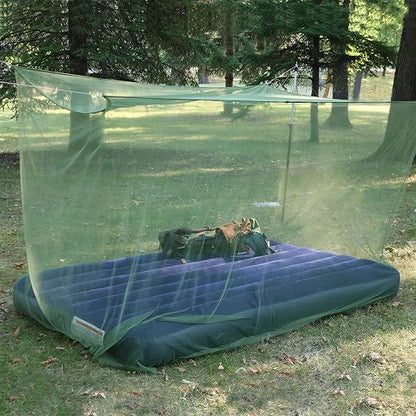 Coghlan's Double Rectangular Mosquito Net – Insect Protection for Camping, Hiking & Travel – Fits Two Sleeping Bags or Cots – Includes Setup Kit & Carry Bag – Green, 63” W x 78” L x 59” H