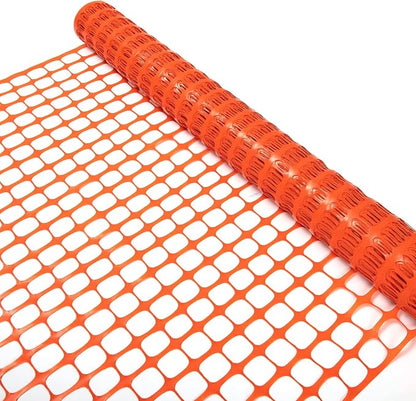 DOEWORKS Safety Fence, 4 x 100 FT Orange Plastic Mesh Fence Roll Barrier Netting for Construction and Event Fencing