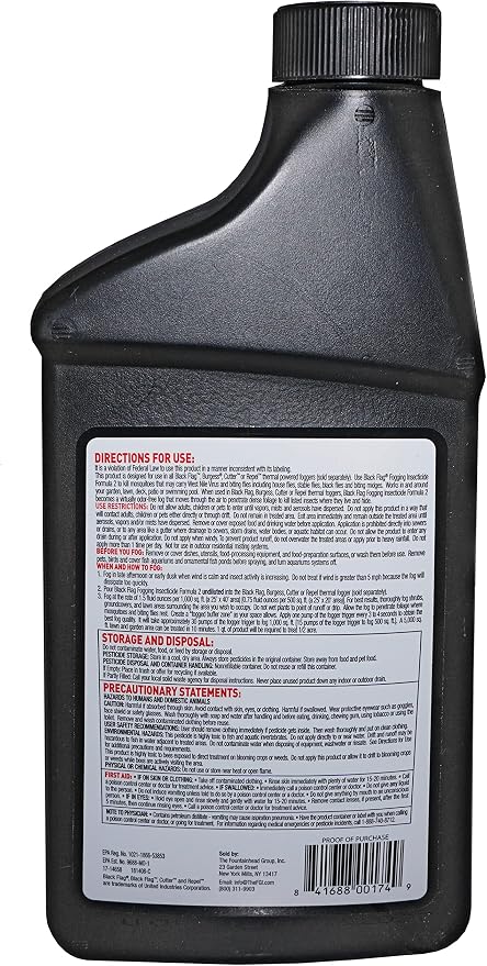 Black Flag 190107 Electric Insect Fogger for Killing and Repelling Mosquitoes, Flies, and Flying Insects Outdoors, Yellow & Black & 190255 32Oz Insect Fogger Fuel, 32 Ounce