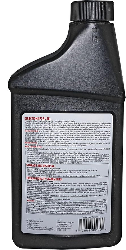 Black Flag 190107 Electric Insect Fogger for Killing and Repelling Mosquitoes, Flies, and Flying Insects Outdoors, Yellow & Black & 190255 32Oz Insect Fogger Fuel, 32 Ounce