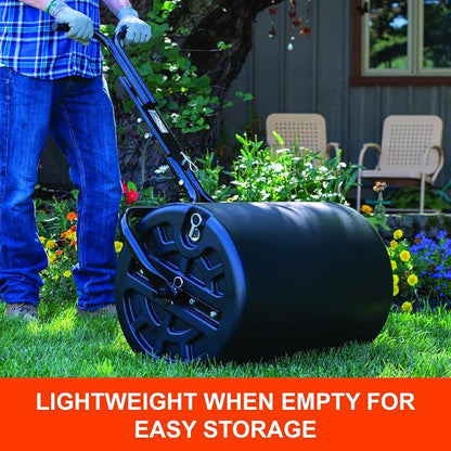 Agri-Fab 18 in x 24 in Push/Tow Behind Poly Lawn Roller, 250 lb Water Capacity with Steel Frame, Made in USA